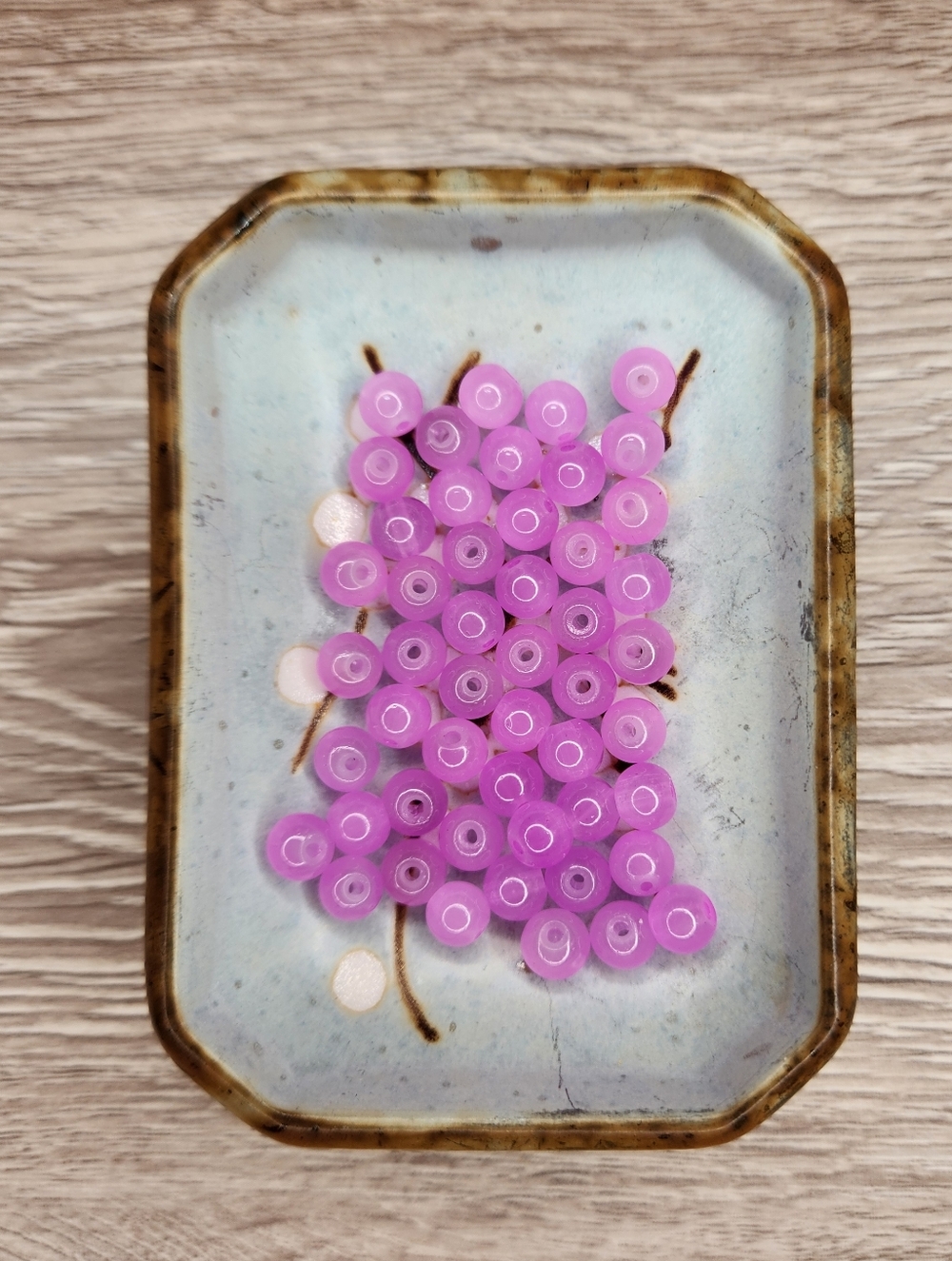 6mm Pink Glass Beads Crackle Appearance 50 Count #138